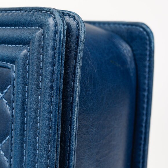 Chanel Blue Quilted Leather Large Boy Shoulder Bag - Picture 6 of 15